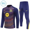 FC Barcelona Trenings Collegegenser 2025-26 Kvart-Zip Navy - Barn
